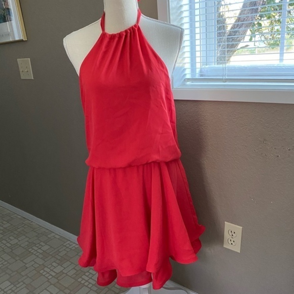 Lisa & Lucy red flouncy halter dress, Sz. L